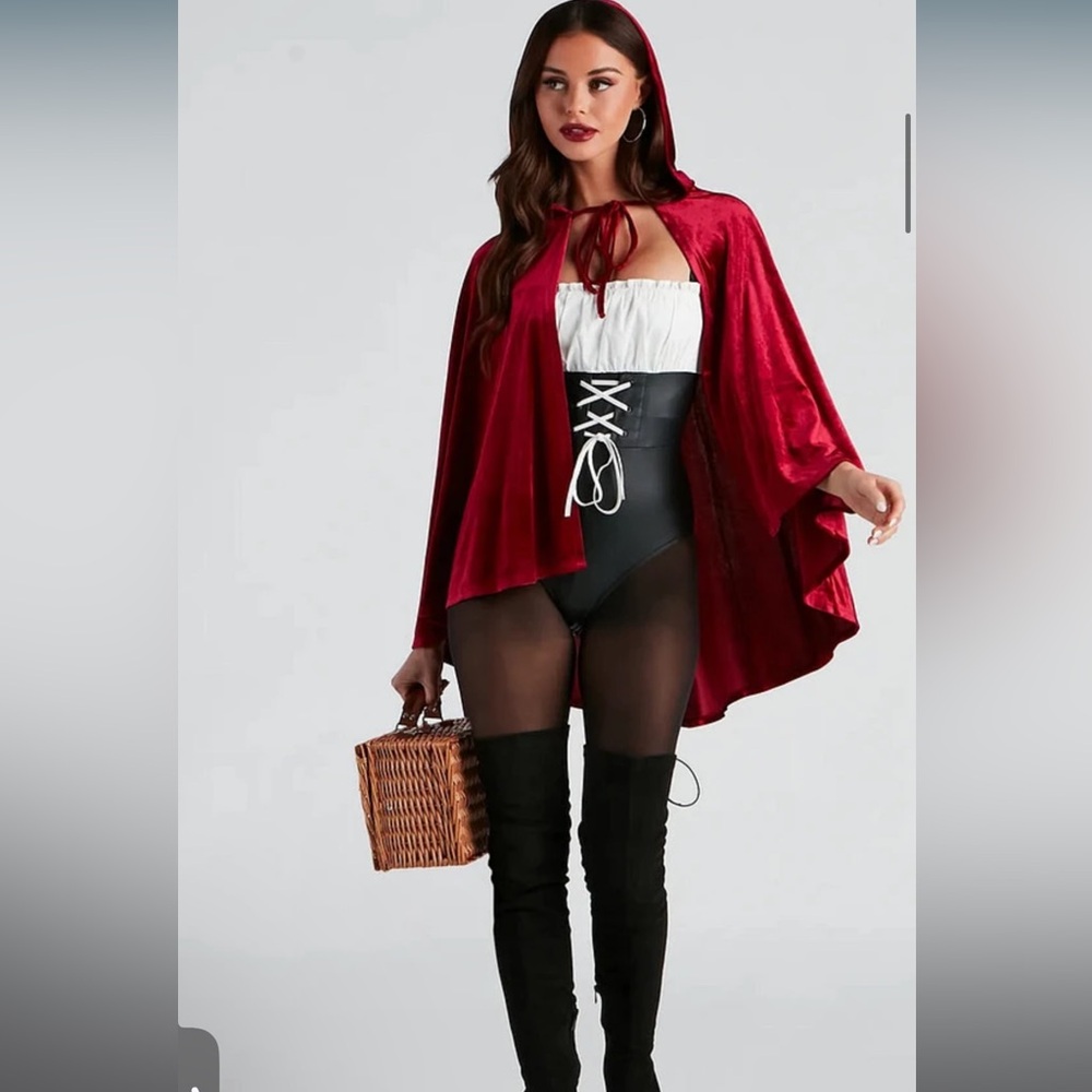 Windsor Lil Red Lace-Up Corset Bodysuit